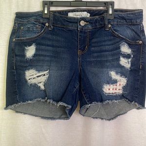 Torrid Red White Blue American Jean Shorts 12